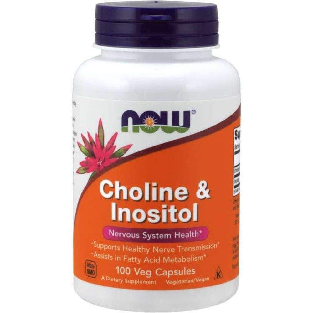 NOW Choline e Inositol 500mg, 100 capsule (pacchetto di 2)