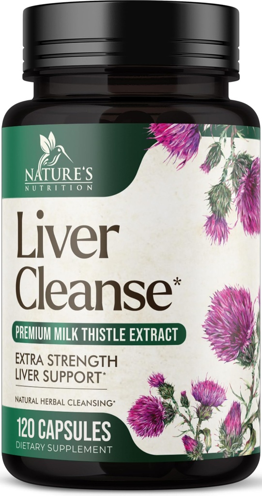 Detox & Repair Formula - 20-in-1 Advanced Liver Support Supplement with Silymarin Milk Thistle, Dandelion Root, Artichoke Extract, Turmeric, Choline, & Beetroot - 120 capsule vegetali