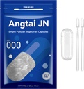 Capsule Vuoti Dimensioni 000 - Capsule Vegan Fillable Clear (100 Conte) Dimensioni 000 Capsule Empty Pullulan con due Micro Lab Spoons,- Capsule vegetali Capsetti Vuoti per fai da te I tuoi integratori