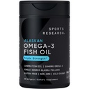 Ricerca sportiva Triple Strength Omega 3 Fish Oil 1250mg da Wild Alaskan Pollock - Burpless Fish Oil Supplement con Omega-3 EPA & DHA - Sostenibilmente Sourced, Non OGM, Gluten Free - 30 Softgels