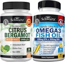 Triple Strength Omega 3 Fish Oil Softgels (1 Mese di Alimentazione) Plus 1000mg Citrus Bergamot Supplemento (1 Mese di Alimentazione)