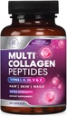 Supplemento Multi Collagen 2400 mg - Tipi I, II, III, V & X Pillole Multi Collagen Peptides per donne & uomini, Integratori di collagene idrolizzati, Capelli, Pelle, Unghie e Integratore di Supporto Giunto, 60 Capsule