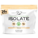 Isolato di proteine del siero di erba-Fed di festa del muscolo, tutta la pasta naturale ha aumentato, polvere di proteine dell'isolato del siero di latte per gli uomini e le donne, pulito, senza glutine, proteina di isolamento Delicious - Vanilla, 2lb
