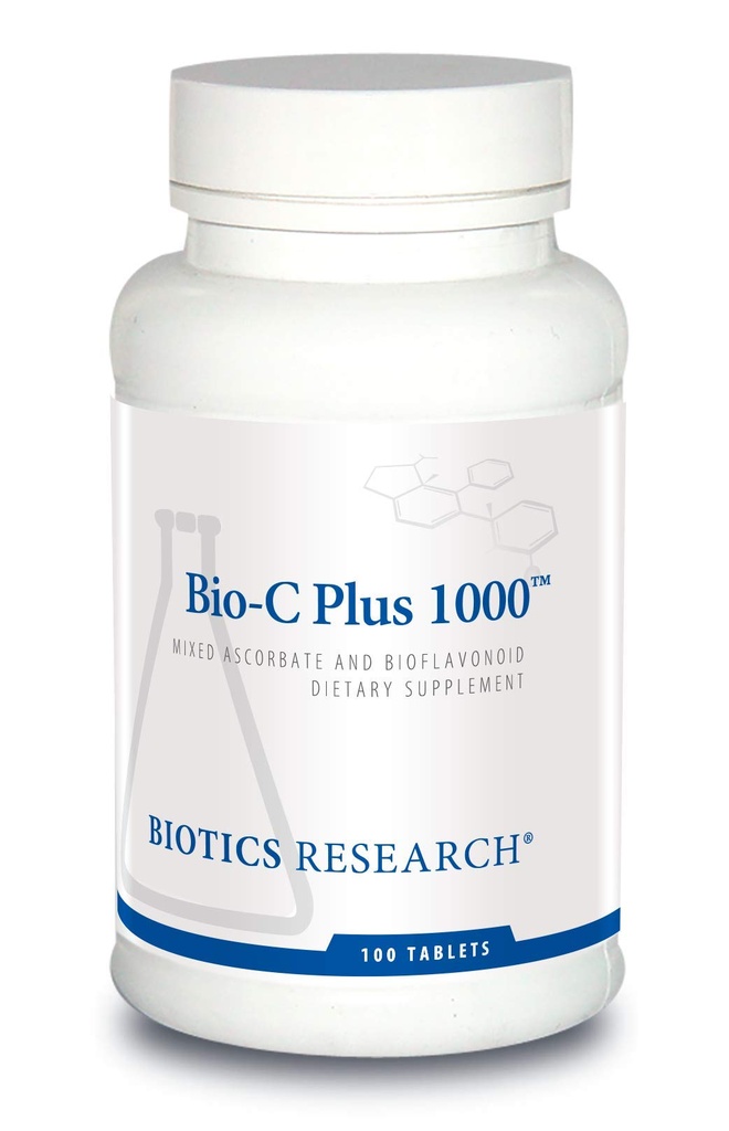 Biotics Research Bio C Plus 1000 Antiossidante, Alta potenza, Bioflavonoidi, Supporta la risposta immunitaria sana, Costruisce il collagene, Pelle sana, Cartilage e Supporto congiunto 100 compresse