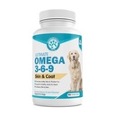 Animali Wanderfound - Omega 3 Fish Oil per Cani, Salmone affumicato e Liver Flavor, 120 compresse masticabili
