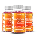 Vitamatic Magnesium Gummies 600mg per Serving – 60 Vegan Gummies – Rilassamento, Muscolo, Bone & Energy Support – 3 Pack