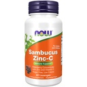 NOW Integratori alimentari, Sambucus Zinc-C con concentrato di sambuco e vitamina C, 60 Lozenges