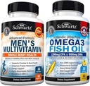 Multivitaminico giornaliero avanzato con vitamina C A B D3 E e zinco (1 mese di fornitura) Plus Triple Strength Omega 3 Fish Oil Softgels (1 mese di fornitura)