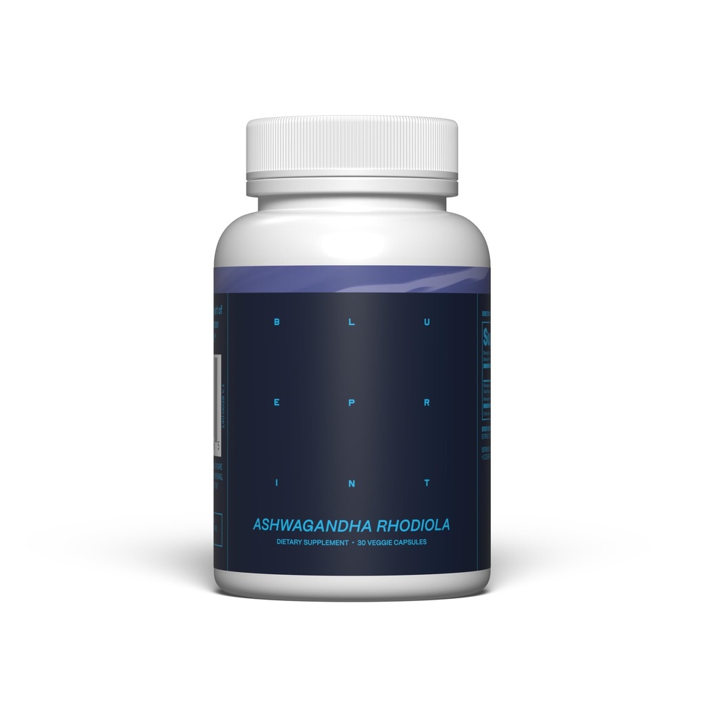Bryan Johnson Ashwagandha & Rhodiola Supplemento – 120mg Ashwagandha + Rhodiola Root – Capsule Adaptogen giornalieri per il supporto di stress, bilanciamento del mood, energia & messa a fuoco – 30 capsule vegan