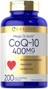 Carlyle CoQ10 400mg Softgels | 200 Count | Coenzima ad alto assorbimento Q10 | con estratto di pepe nero | Non OGM e Gluten