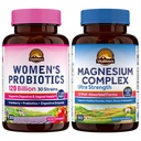 Vitalitown Magnesium + Probiotico Bundle (Pack of 2) | 10-in-1 Magnesium Complex & Women’s Probiotics 120 miliardi CFU | 90 Magnesio Caps & 30 Probiotici