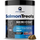 Olio di salmone dell'Alaska selvatico per cani - Supplemento di pelle del cane e cappotto - Rilievo di spargimento & Itch per cani - Omega 3 Fish Oil per cani chews - 120 Dog Allergy Chews - Supplemento di spargimento del cane - Vitamine del cane