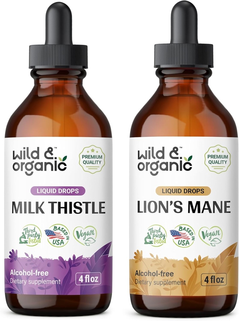 Latte selvatico e biologico Tincture 4 fl oz & Lion's Mane Tincture 4 fl oz