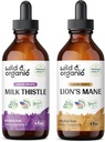 Latte selvatico e biologico Tincture 4 fl oz & Lion's Mane Tincture 4 fl oz