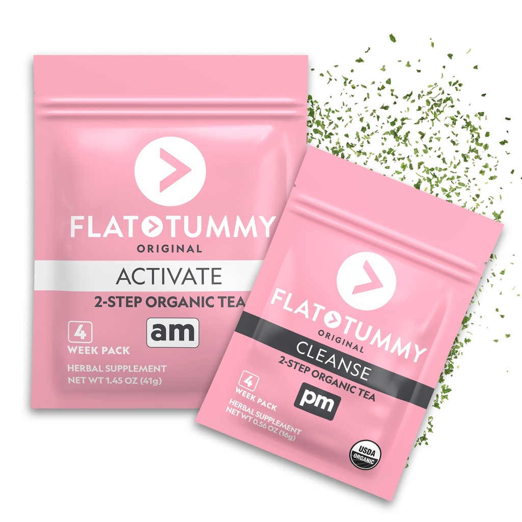 Tummy Tea piatto – 2-step, 4 settimane di programma – Detox Tea per aumentare l'energia e ridurre il Bloating* - Tutto naturale Detox Cleanse w / tè verde, Lemon Balm, Dandelion, Fennel, & More - Supporto digestione