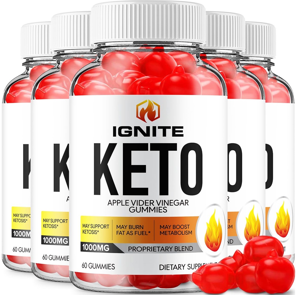 (5 Pack) Accensione Keto ACV Gummies - Advanced Formula Ignite Keto Plus ACV Gummies Aceto di mele Accensione ACV Integratore alimentare Donne (300 Gummies)