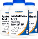 Acido pantotenico Nutricost (Vitamina B5) 500 mg, 240 capsule (3 bottiglie)