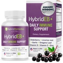 HybridEB Sambucus Elderberry Supporto Immune con Vitamina C, Zinco, Vitamina D3 - Supplemento Antiossidante e Immunità, Alimentazione 1 Mese - 9 in 1 Bambini e Adulti di Samburo Nero - 60 Capsule