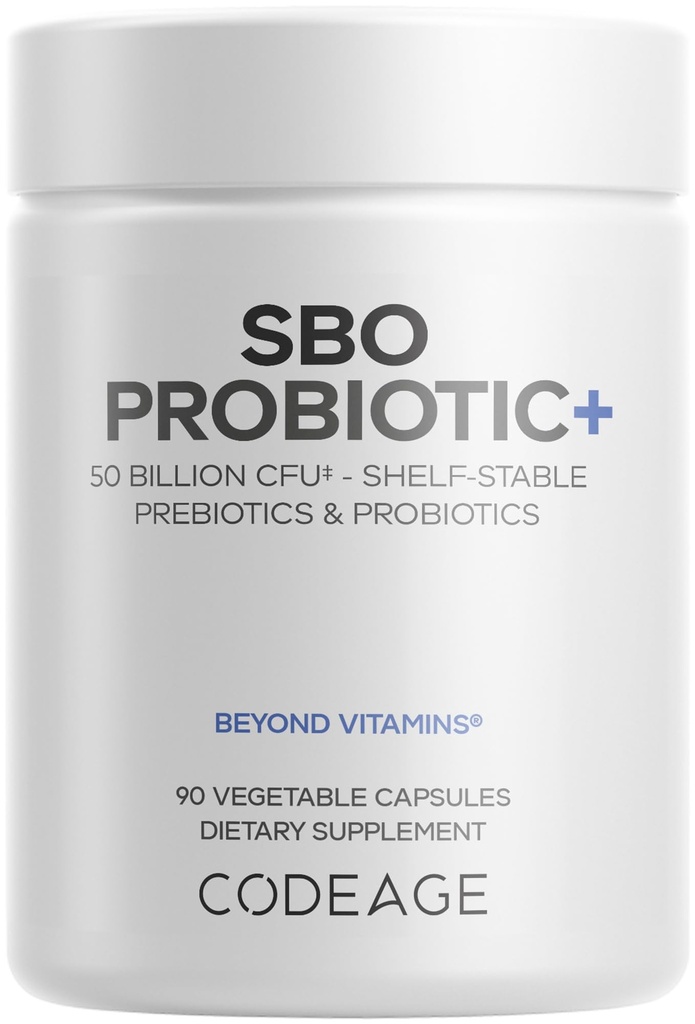 Codeage SBO Probiotics, 50 miliardi di CFU Per Serving, Multi Strain Soil Based Atto Blend and Organic Fermented Botanical Blend, Shelf-Stable, 90 Capsule
