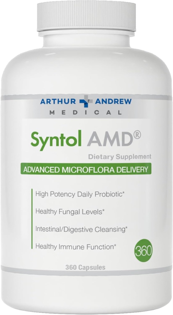Arthur Andrew Medical, Syntol, Formula 3-in-1 con Probiotici, Prebiotic Fiber & Yeast Cleansing Multi-Enzymes, 360