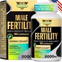 Integratori di fertilità per gli uomini, supplemento di fertilità maschile - conteggio ottimale dello sperma, motilità e forza, 2000MG Vitamine prenatali per gli uomini con radice di maca CoQ10, Zin, NAC &Folate per la percezione - 90 capsule