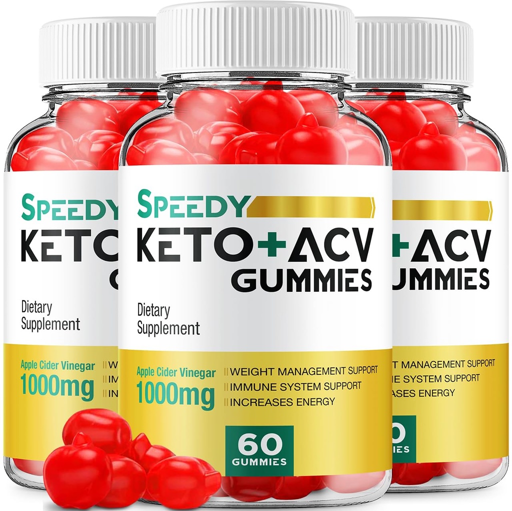 (3 Pack) Speedy Keto ACV Gummies - Advanced Formula Speedy Keto Plus ACV Gummies Aceto di Mele Sidro Speedy ACV Integratore alimentare Donne (180 Gummies)