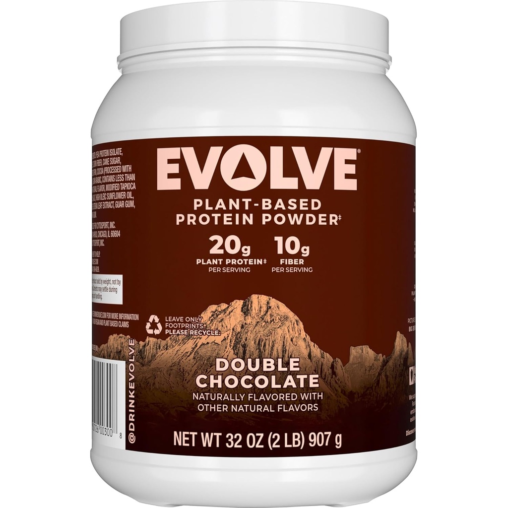 Polvere proteica basata sulle piante, doppio cioccolato, 20g Proteine Vegan, Dairy Free, senza aromi artificiali, non OGM, fibra 3g, Esclusiva, 2 Pound (Packaging May Vary)