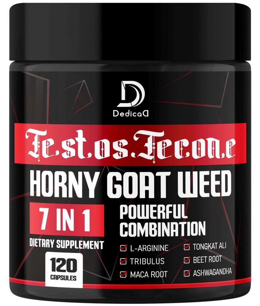 7 in-1 Ultra Test Support con Tribulus Terrestris Horny Goat Weed L-Arginina Maca Root Ali barbabietola Root - Energy Workout Muscle Strength Support 120 Capsule