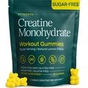 Zucchero-Free Creatina Monoidrato Gummies 5gram per Serving, Potente Creatina Gummies per Uomini & Donne, Supplemento per il supporto muscolare, Energia cellulare e funzione cognitiva, senza glutine