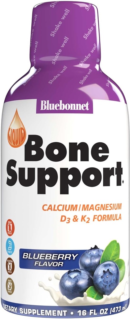 Citrato di calcio, citrato di magnesio, vitamina D3, K2, per la salute del chiodo, non OGM, senza glutine, senza soia, senza latte, kosher, 32 Serve, aroma di mirtillo, 16 Fl Oz (pacchetto di 1)
