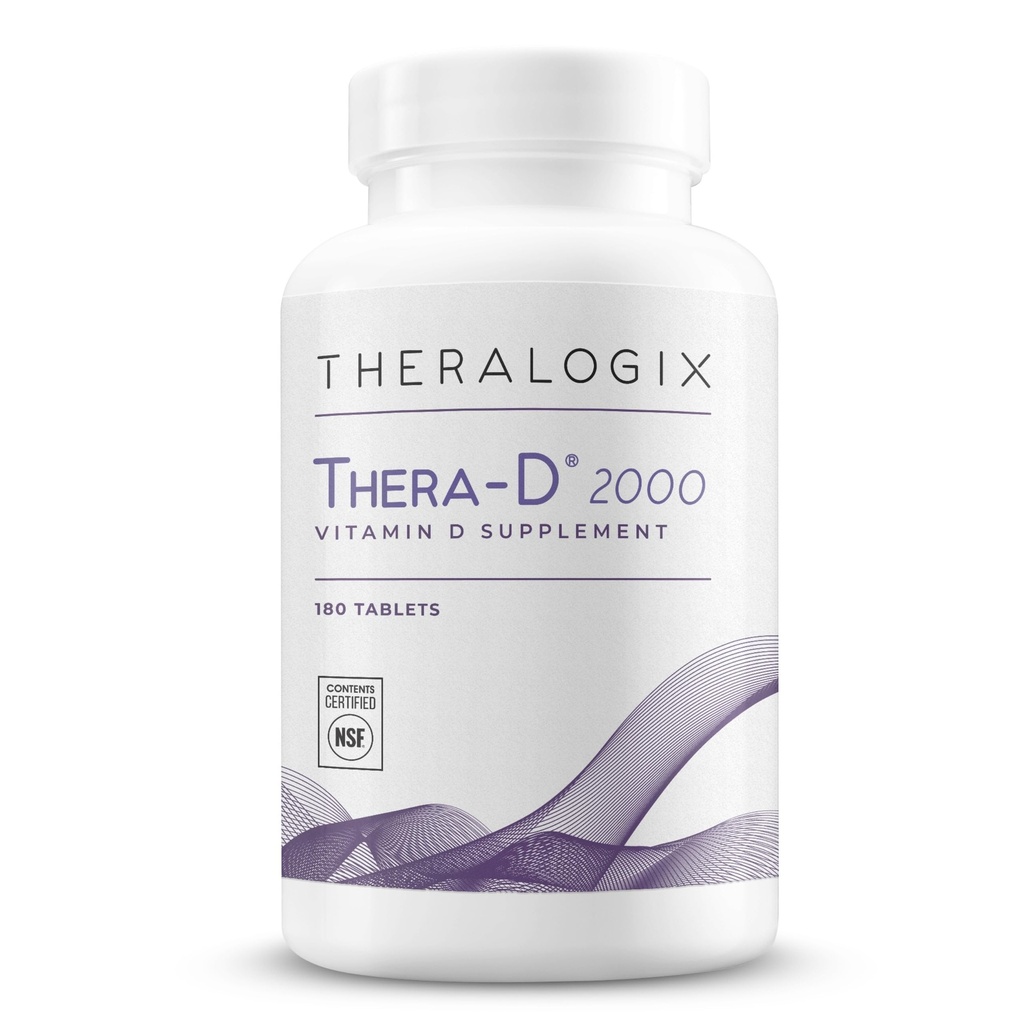 Theralogix Thera-D 2000 Vitamina D Supplemento - 2000 IU (50 mcg) Vitamina D3 Compresse - 180-Day Supply - Integratore di supporto immunitario per le donne e gli uomini - Aids Bone & Heart Health - NSF Certified -180 Tablets