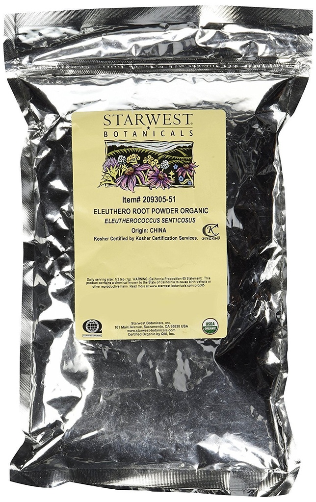Polvere di radice di Eleuthero organica, 1lb