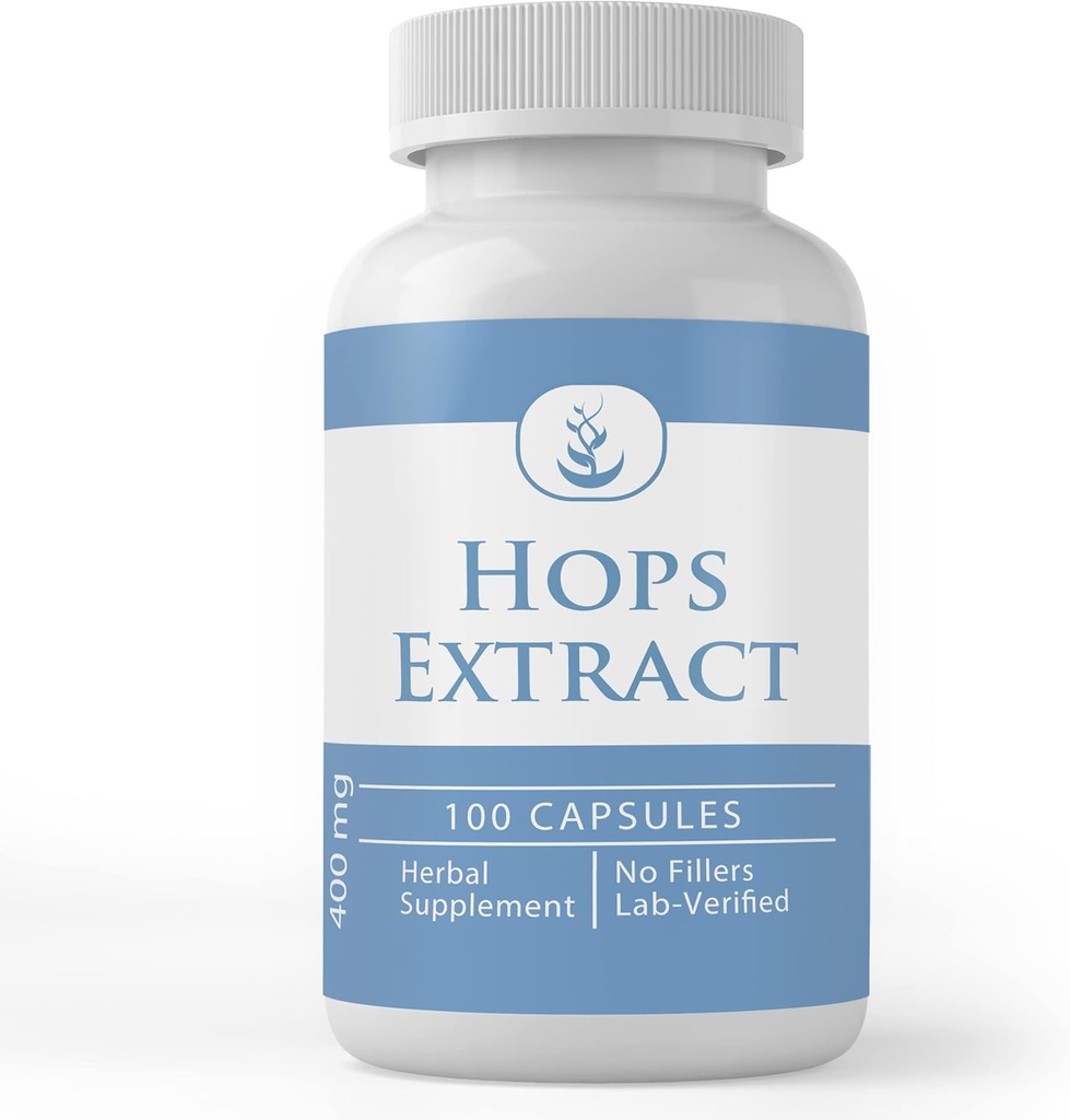 PURE ORIGINAL INGREDIENTI Estratto di luppolo, (100 capsule), Sempre puro, Senza Additivi o Filler, Verificato laboratorio