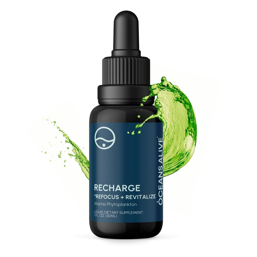 Attivazione degli oceani vivi | 1 fl oz (30 ml) | Integratore di Phytoplankton Marine | Formula di clorofilla & Mineral-Rich per l'energia & Focus | Gocce di antiossidante naturali