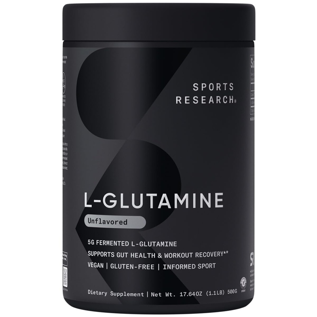 Ricerca sportiva L-Glutamine - Workout Recovery, Immune Health & Gut Health Support - 5 G Per Serving - 17.64 Oz