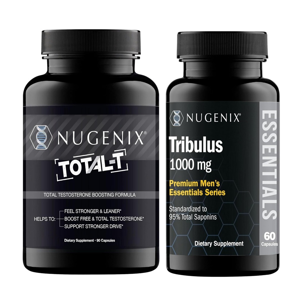 Nugenix Essentials Tribulus Terrestris estratto e Total-T Testosterone Booster per gli uomini