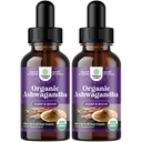 Natures Craft USDA Organic Ashwagandha Gocce Liquide - Liquid Ashwagandha Root Extract per Stress e Mood Support - Tasty Adaptogenic Tincture Non GMO Vegan Gluten Alcohol and Sugar Free (2 Pack)