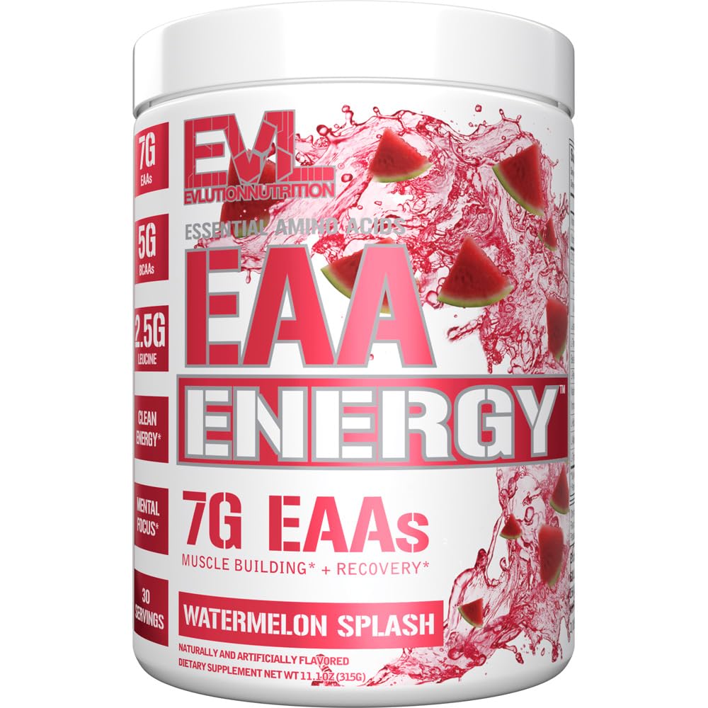 Polvere di aminoacidi di EAAs - Aminoacidi essenziali di EAA Pre & polvere di allenamento post per la costruzione del muscolo di energia e il supporto di recupero con 7g per Serving Plus 5g BCAAs (Watermelon, 30 Servings)