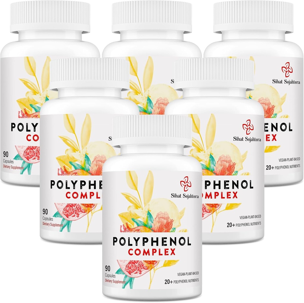 67.500 MG Polyphenols Supplemento - Antiossidanti potenti & Polyphenol per la difesa dell'età, Superfood polifenolo, Quercetina, Resveratrolo, Tè verde, Basato vegetale & energia, Supporto immunitario, 540 capsule