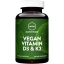 MRM Nuturition Vegan Vitamin D3 & K2 | Bone + Salute Immune | Fatto da licheni | Supporta l'assorbimento di calcio | Vegan + Per vegetariani | 60 Serve