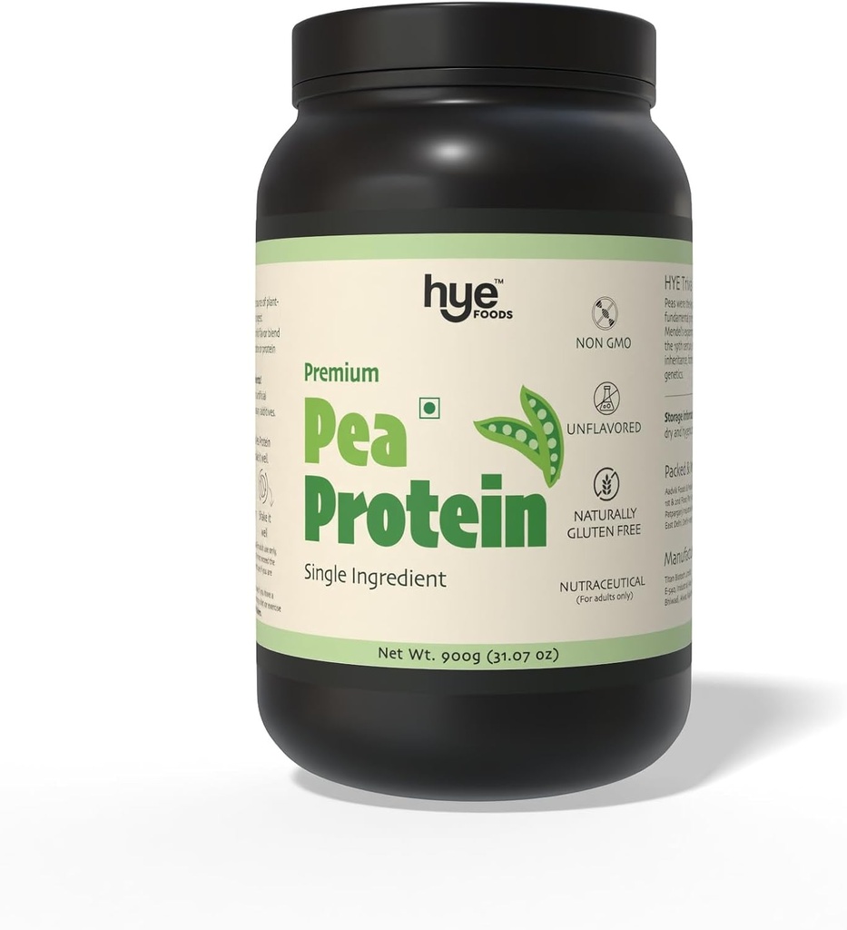 HYE FOODs Premium Pea Protein Powder | 2 lb | Vegan Protein Powder | Gluten Free | Non aromaed | Facile da digerire | 100% Peas | 30 Serve