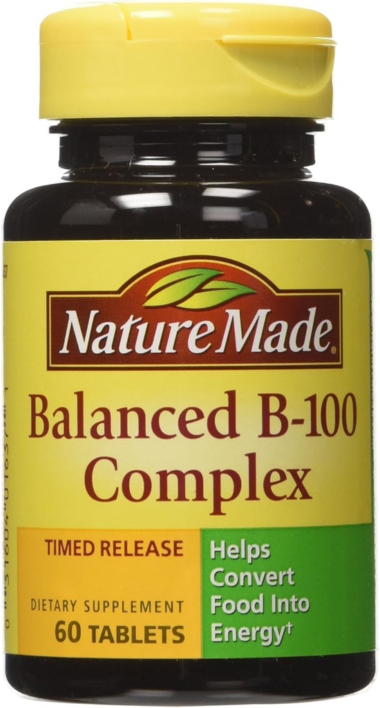Natura fatta B-100 Complex Time Release Tablets, 60 conteggio per la salute metabolica (Pack of 3)