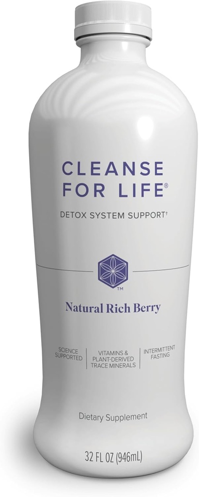 Isagenix Cleanse for Life - Detox Cleanse Drink con Vitamina B12, Niacin e Vitamina B6 per il benessere complessivo - Bottiglia di 32 once (Natural Rich Berry Flavor), Packaging May Vary