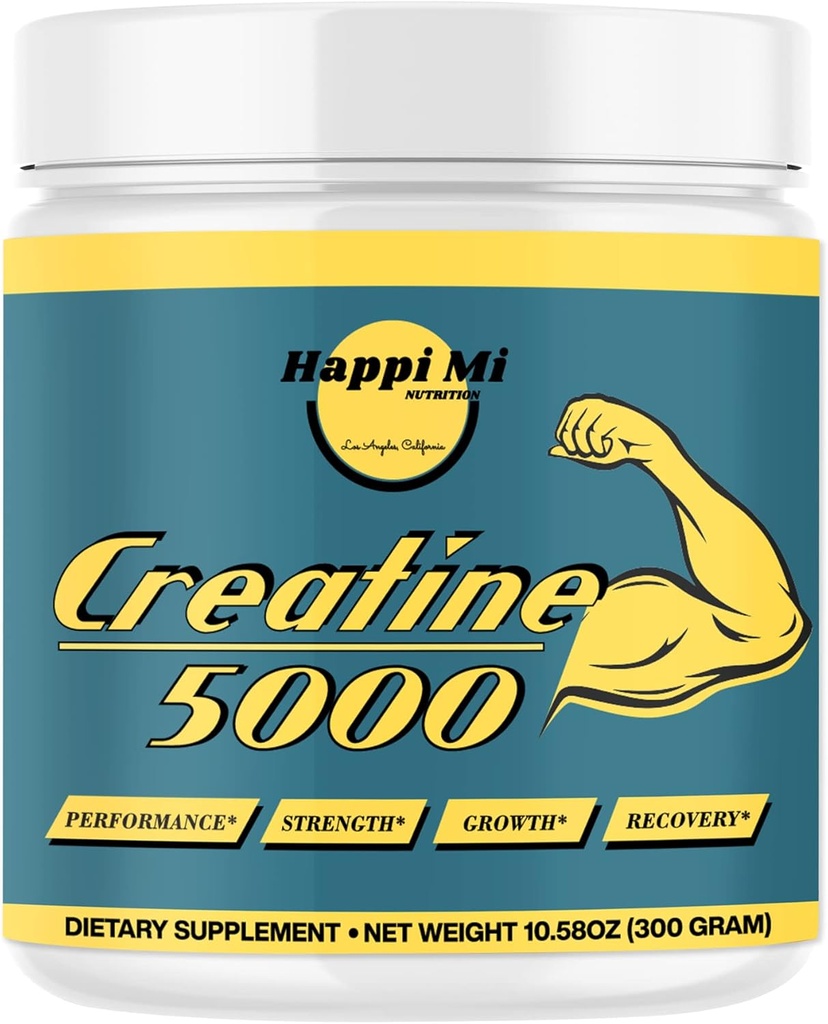 Polvere monoidrata di creatina micronizzata, non aromatizzata, pre allenamento, post allenamento, recupero, costruzione del muscolo, migliorare le prestazioni atletiche, 300 Gram, 5000mg per porzione, 60 Serve