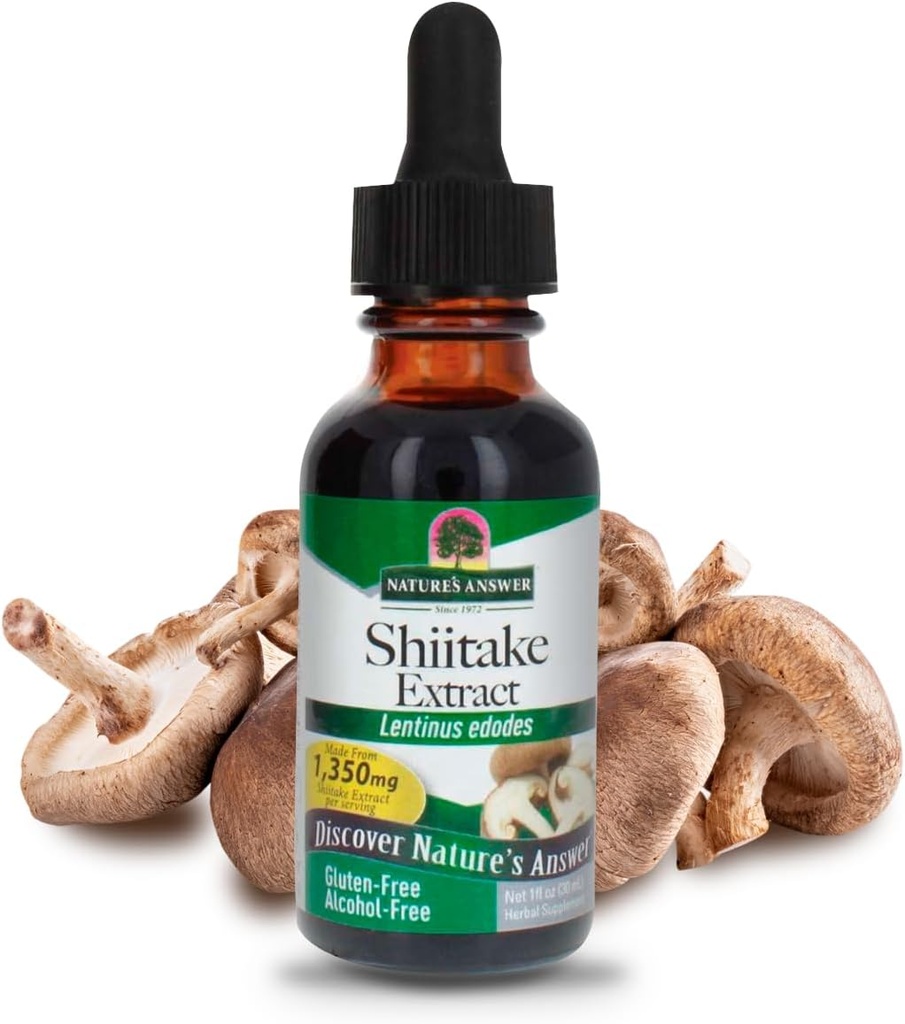 Risponde alla natura Shiitake Mushroom Extract Alcohol Free 1 Fluid Ounce | Supporta salute e benessere