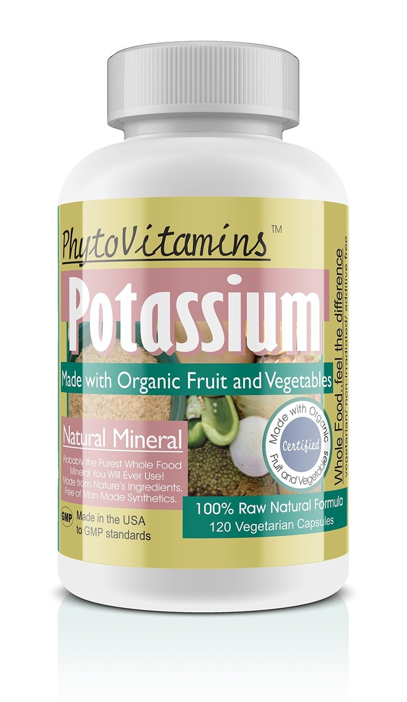 Organico tutto cibo Potassio 120-Conto capsule vegetariane di PhytoVitamins