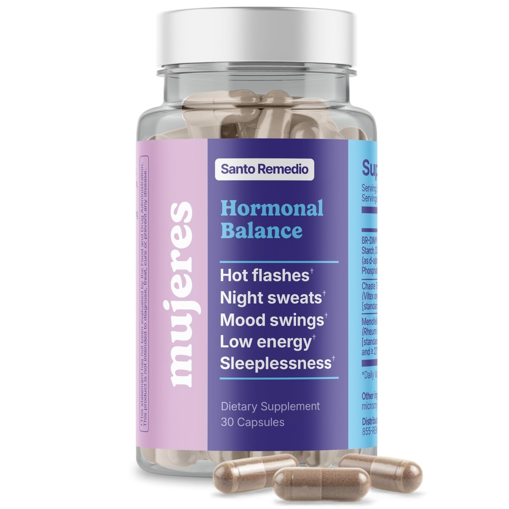 L'equilibrio ormonale di Santo Remedio, il supplemento dietetico, il sollievo per i sintomi di menopausa, aiuta a ridurre i flash caldi, le maglie notturne e gli scambi di mood, gli ingredienti clinicamente provati, senza ormone, 30 Servings