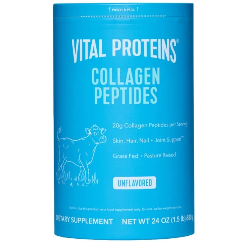 Proteine vitali Peptidi naturali intero nutrimento collagene - Pastura aumentata, Grass Fed, Paleo Friendly, Gluten Free, Ingrediente singolo - 24 oncia