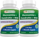 Migliori naturali, Glucosamina Condroitin Integratori MSM, 2600 mg per porzione, 90 capsule (90 conteggio (Pack of 2))