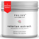 Estratto di radice di valeriana 4:1 capsule 750mg – Purezza attiva ottimizzata – supplemento di estratto di radice di valeriana di concentrazione 4X - senza glutine, non OGM - promuove il rilassamento - 120 capsule